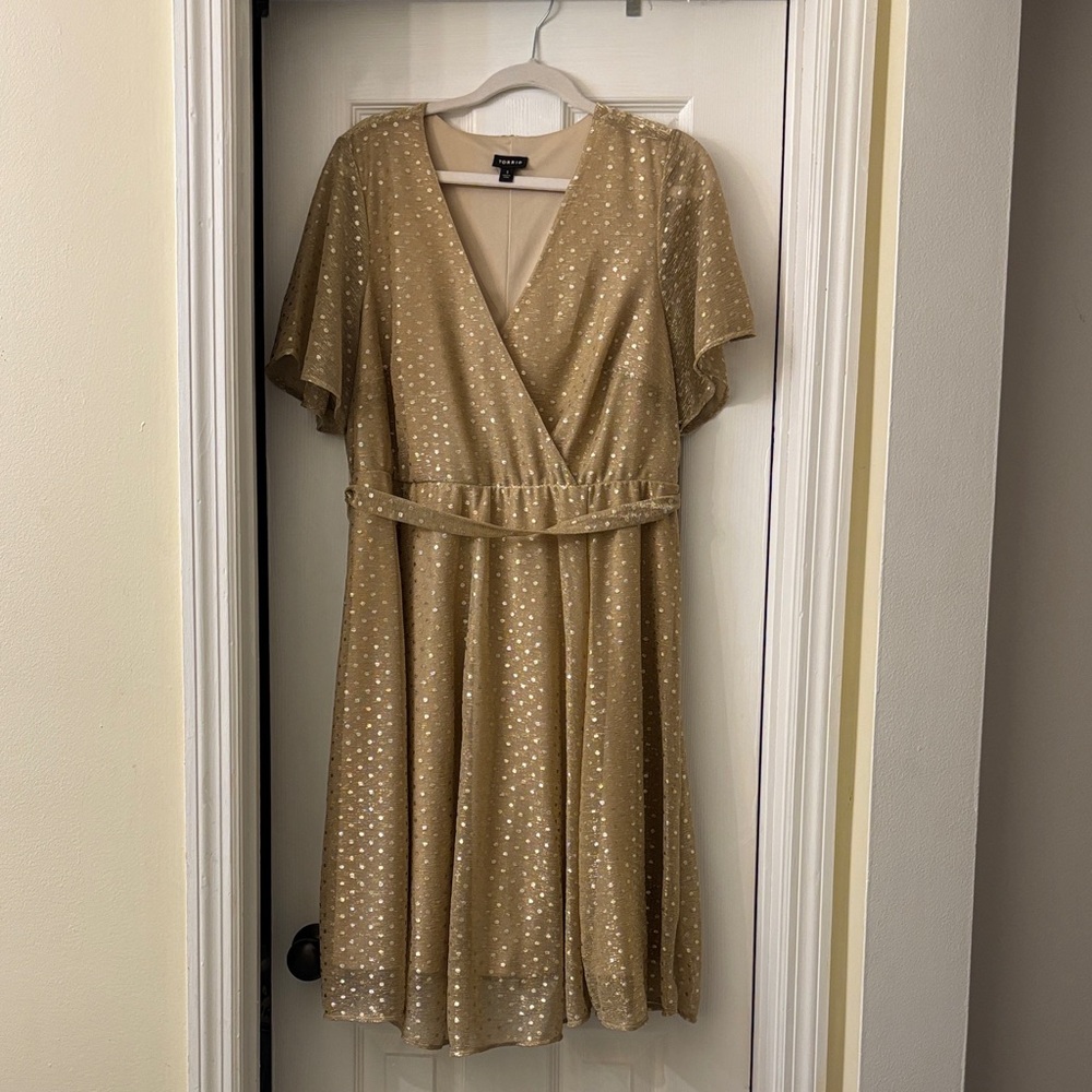 Torrid Gold Polka Dot Dress